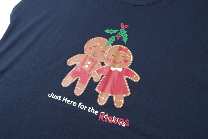 Natkjole/oversize t-shirt m/julemotiv blå onesize